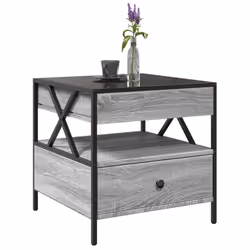 vidaXL Coffee Table with Infinity LED Hallway Accent End Table Side Table - grey sonoma, 50 x 50 x 51 cm - Additional view 4