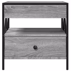 vidaXL Coffee Table with Infinity LED Hallway Accent End Table Side Table - grey sonoma, 50 x 50 x 51 cm - Additional view 5
