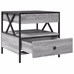 vidaXL Coffee Table with Infinity LED Hallway Accent End Table Side Table - grey sonoma, 50 x 50 x 51 cm - Additional view 6