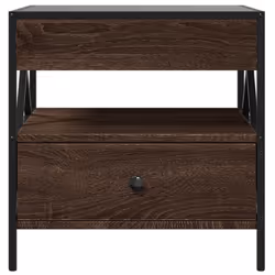 vidaXL Coffee Table with Infinity LED Hallway Accent End Table Side Table - brown oak, 50 x 50 x 51 cm - Additional view 5