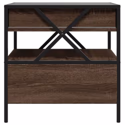 vidaXL Coffee Table with Infinity LED Hallway Accent End Table Side Table - brown oak, 50 x 50 x 51 cm - Additional view 7