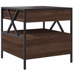 vidaXL Coffee Table with Infinity LED Hallway Accent End Table Side Table - brown oak, 50 x 50 x 51 cm - Additional view 8
