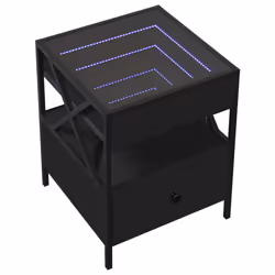 vidaXL Coffee Table with Infinity LED Hallway Accent End Table Side Table - black, 40 x 40 x 51 cm - Additional view 2
