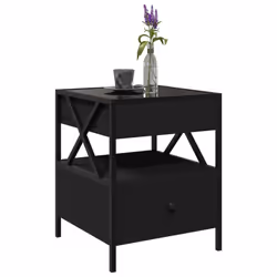 vidaXL Coffee Table with Infinity LED Hallway Accent End Table Side Table - black, 40 x 40 x 51 cm - Additional view 4