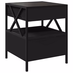 vidaXL Coffee Table with Infinity LED Hallway Accent End Table Side Table - black, 40 x 40 x 51 cm - Additional view 7