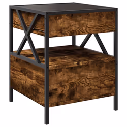 vidaXL Coffee Table with Infinity LED Hallway Accent End Table Side Table - smoked oak, 40 x 40 x 51 cm - Additional view 7