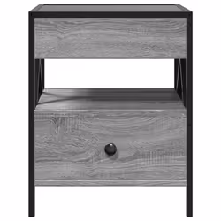 vidaXL Coffee Table with Infinity LED Hallway Accent End Table Side Table - grey sonoma, 40 x 40 x 51 cm - Additional view 5