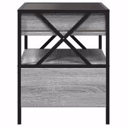 vidaXL Coffee Table with Infinity LED Hallway Accent End Table Side Table - grey sonoma, 40 x 40 x 51 cm - Additional view 6