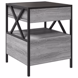vidaXL Coffee Table with Infinity LED Hallway Accent End Table Side Table - grey sonoma, 40 x 40 x 51 cm - Additional view 7