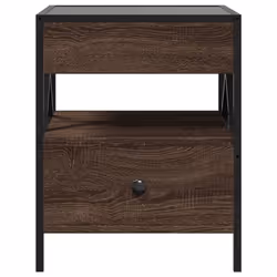 vidaXL Coffee Table with Infinity LED Hallway Accent End Table Side Table - brown oak, 40 x 40 x 51 cm - Additional view 5