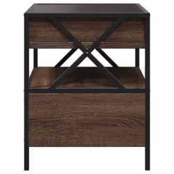 vidaXL Coffee Table with Infinity LED Hallway Accent End Table Side Table - brown oak, 40 x 40 x 51 cm - Additional view 6