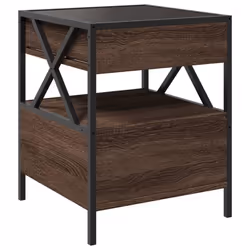 vidaXL Coffee Table with Infinity LED Hallway Accent End Table Side Table - brown oak, 40 x 40 x 51 cm - Additional view 7