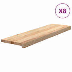 vidaXL Stair Treads 8 pcs Untreated 90x25x2 cm Solid Wood Oak