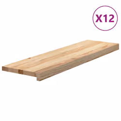 vidaXL Stair Treads 12 pcs Untreated 90x30x2 cm Solid Wood Oak