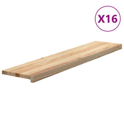 vidaXL Stair Treadss Step Mat Door Mat Tread Mat Untreated Solid Wood Oak - 120 x 25 x 2 cm/ 16 pcs