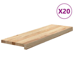 vidaXL Stair Treadss Step Mat Door Mat Tread Mat Untreated Solid Wood Oak - 80 x 25 x 2 cm/ 20 pcs