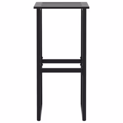 vidaXL Garden Bar Set Outdoor Bistro Set Bar Stool Black Powder-coated Steel - 200 x 99 x 110 cm/ 9 piece - Additional view 5