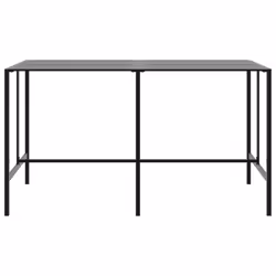 vidaXL Garden Bar Set Outdoor Bistro Set Bar Stool Black Powder-coated Steel - 200 x 99 x 110 cm/ 11 piece - Additional view 4