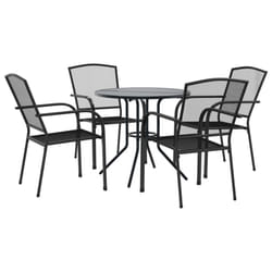 vidaXL Stackable Garden Chair Set Patio Chair Anthracite Powder-coated Steel - 80 x 72.5 cm/ 5 piece