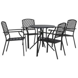 vidaXL Stackable Garden Chair Set Seat 5 pcs Anthracite Powder-coated Steel - 80 x 72.5 cm/ 5 piece