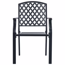 vidaXL Stackable Garden Chair Set Seat 5 pcs Anthracite Powder-coated Steel - 80 x 72.5 cm/ 5 piece - Additional view 4