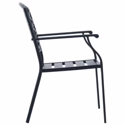 vidaXL Stackable Garden Chair Set Seat 5 pcs Anthracite Powder-coated Steel - 80 x 72.5 cm/ 5 piece - Additional view 6