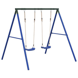vidaXL Outdoor Swing Set with 2 Swings Garden Play Swing Seat Kids Swing Set