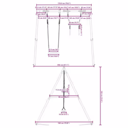 vidaXL Outdoor Swing Set with Swing and Trapeze Play Swing Kids Swing Set - Additional view 9