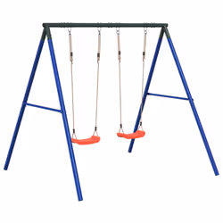 vidaXL Outdoor Swing Set with 2 Swings Garden Play Swing Seat Kids Swing Set