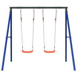 vidaXL Outdoor Swing Set with 2 Swings Garden Play Swing Seat Kids Swing Set