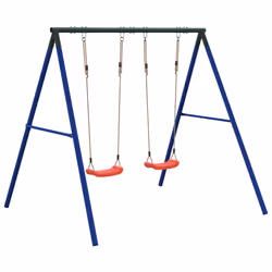 vidaXL Outdoor Swing Set with 2 Swings Garden Play Swing Seat Kids Swing Set - Additional view 4