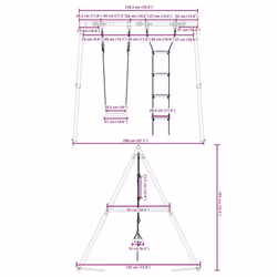 vidaXL Outdoor Swing Set with Swing and Ladder Play Swing Seat Kids Swing Set
