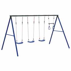 vidaXL Outdoor Swing Set with Swings and Trapeze Play Swing Kids Swing Set - Additional view 4