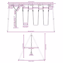 vidaXL Outdoor Swing Set with Swings and Disc Swing Play Swing Kids Swing Set - Additional view 3