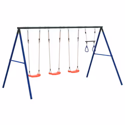 vidaXL Outdoor Swing Set with Swings and Trapeze Play Swing Kids Swing Set - Additional view 4