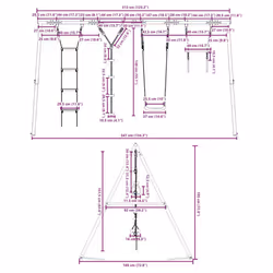 vidaXL Outdoor Swing Set with Swing, Trapeze, Ladder, Disc Swing Play Swing - Additional view 9
