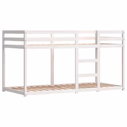 vidaXL Bunk Bed with Curtains Bed Frame White&Black 90x200 cm Solid Wood Pine - Additional view 7