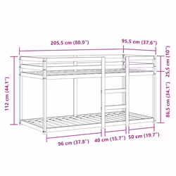 vidaXL Bunk Bed with Curtains Kids Twin Sleeper Blue 90x200 cm Solid Wood Pine - Additional view 3