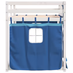 vidaXL Bunk Bed with Curtains Kids Twin Sleeper Blue 90x200 cm Solid Wood Pine - Additional view 5