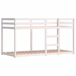 vidaXL Bunk Bed with Curtains Kids Bed Frame Twin Sleeper Solid Wood Pine - white and blue, 90 x 190 cm - Additional view 7
