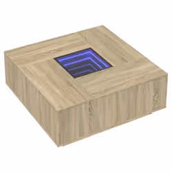 vidaXL Coffee Table with LED Hallway End Table Side Table Engineered Wood - sonoma oak, 100 x 100 x 40 cm - Additional view 2