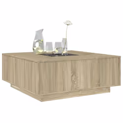 vidaXL Coffee Table with LED Hallway End Table Side Table Engineered Wood - sonoma oak, 100 x 100 x 40 cm - Additional view 4