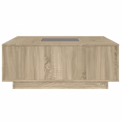 vidaXL Coffee Table with LED Hallway End Table Side Table Engineered Wood - sonoma oak, 100 x 100 x 40 cm - Additional view 5