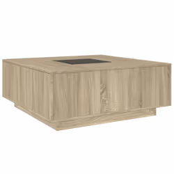 vidaXL Coffee Table with LED Hallway End Table Side Table Engineered Wood - sonoma oak, 100 x 100 x 40 cm - Additional view 7
