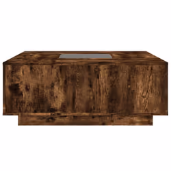 vidaXL Coffee Table with LED Hallway End Table Side Table Engineered Wood - smoked oak, 100 x 100 x 40 cm - Additional view 5