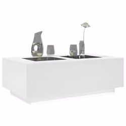 vidaXL Coffee Table with LED Hallway End Table Side Table Engineered Wood - white, 116 x 69 x 40 cm - Additional view 4
