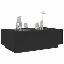vidaXL Coffee Table with LED Hallway End Table Side Table Engineered Wood - black, 116 x 69 x 40 cm - Additional view 4