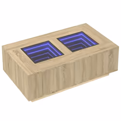 vidaXL Coffee Table with LED Hallway End Table Side Table Engineered Wood - sonoma oak, 116 x 69 x 40 cm - Additional view 2