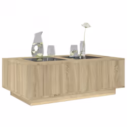 vidaXL Coffee Table with LED Hallway End Table Side Table Engineered Wood - sonoma oak, 116 x 69 x 40 cm - Additional view 4