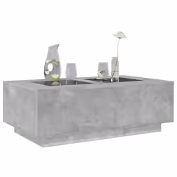 vidaXL Coffee Table with LED Hallway End Table Side Table Engineered Wood - concrete grey, 116 x 69 x 40 cm - Additional view 4